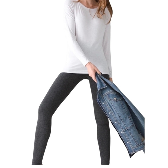 Women Activewear White House Black Market Regular Leggings Grey Fitted Pants - Picture 2 of 6